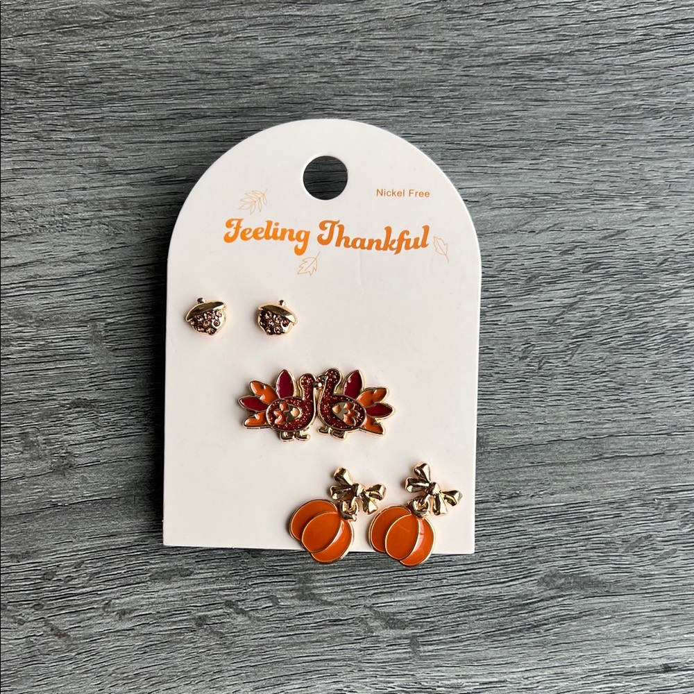 Set of 3 Pairs
Thanksgiving fall Earring .